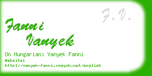 fanni vanyek business card